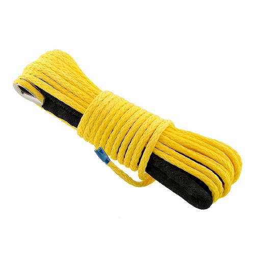 3/16&#034; x 50&#039; 5400lbs strong durable dyneema synthetic winch cable rope yellow new