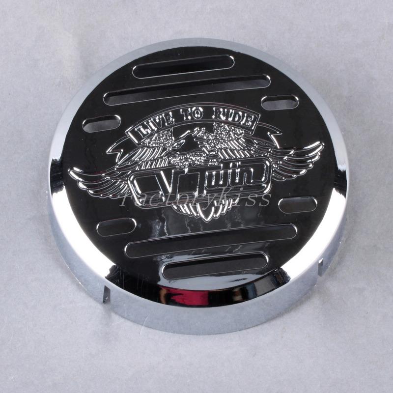 Chrome horn cover for yamaha v-star classic custom kawasaki vulcan