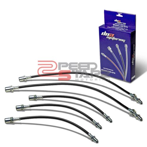 For integra da/db black pvc coated stainless drum brake lines/cable front+rear