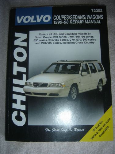 Chilton volvo coupes sedan wagons 1990-98 repair manual book diagrams photos