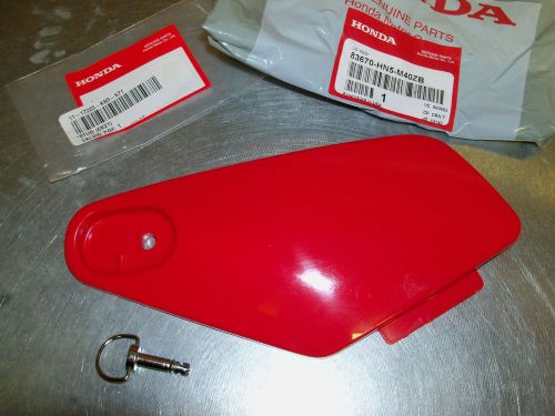 New oem honda rancher 350 red storage utility box lid cover &amp; pin 2004 2005 2006