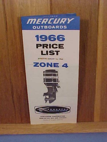 Vtg 1966 kiekhaefer mercury outboard boat  motor price list