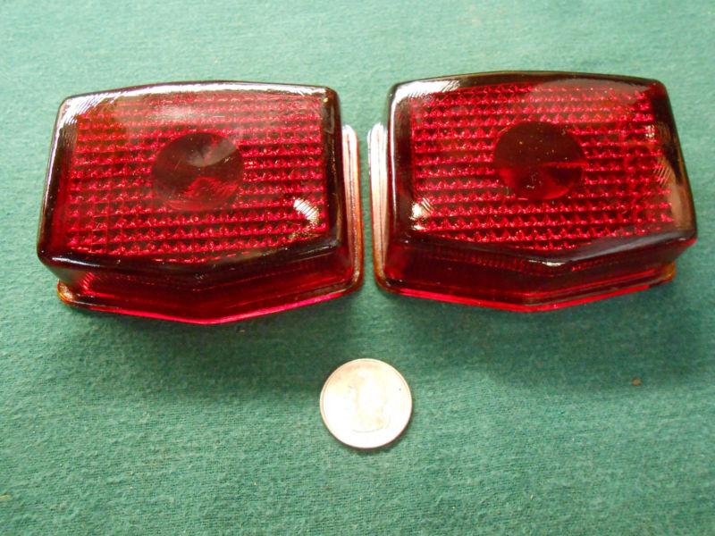 New 1941 1942 1946 1947 pontiac tail light lenses glass - pair