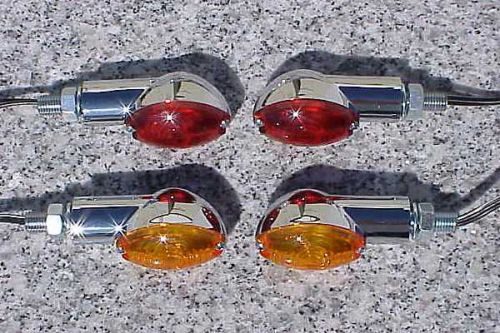 Set of four chrome cateye motorcycle turn signals