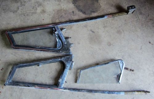 Mgb (early?) roadster door vent window pair (2) chrome frame &amp; glass used orig