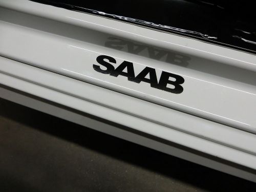 (2pcs) saab doorstep badge decal - black