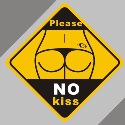 Car trunk motorcyle decal reflective no kiss warining tailgate sticker  #cl385