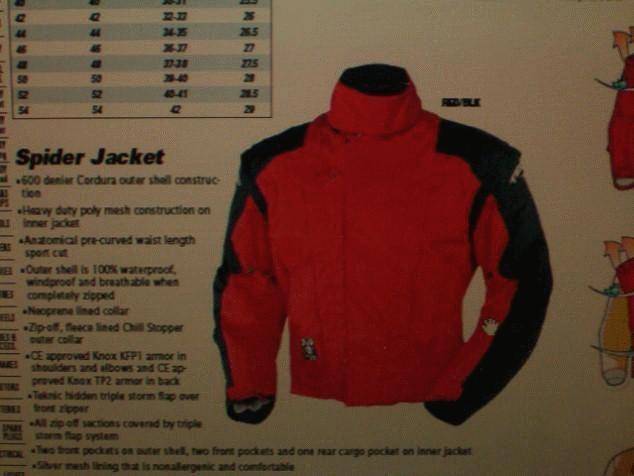 Men's teknic "spider" red & black jacket size 40 -$299