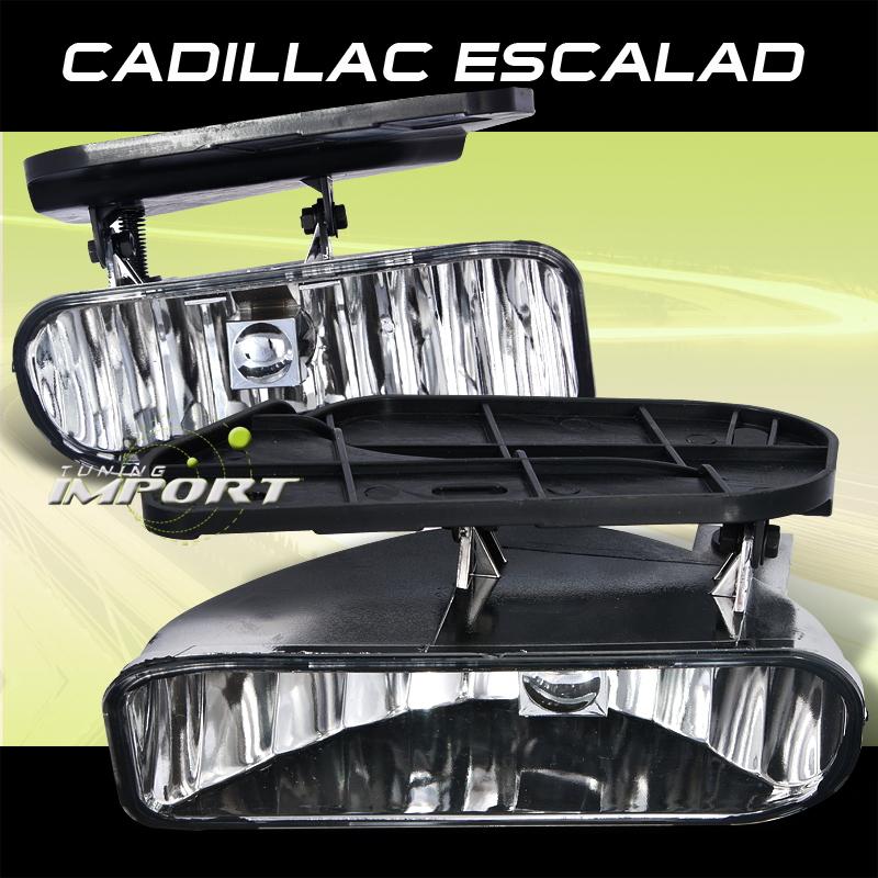 2002-2006 cadillac escalade left+right side chrome fog lights base ext esv sport