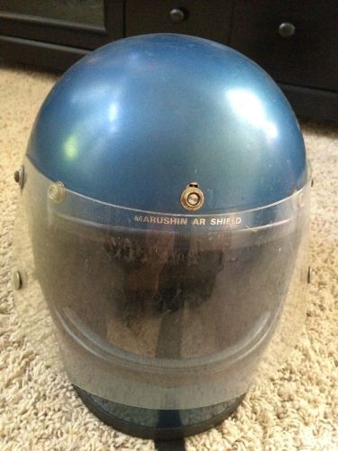 Vintage marushin motorcycle helmet full face  vehicle users star racing indy car