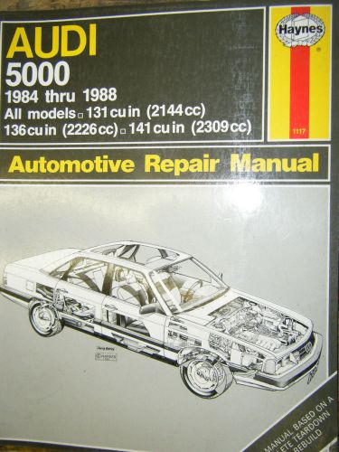 1984-1988 audi 5000 haynes repair manual shop service 85 86 87