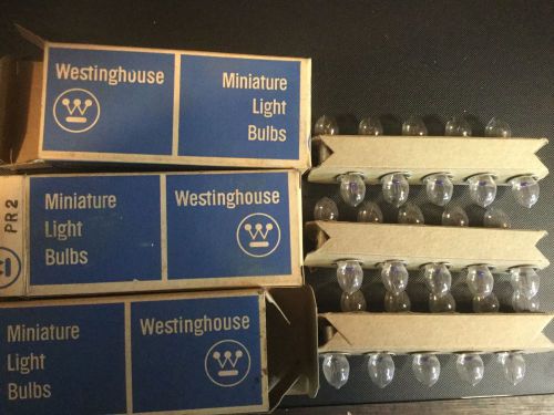 Lotof 3 vintage westinghouse miniature bulbs boxes pr2 (30 bulbs total)