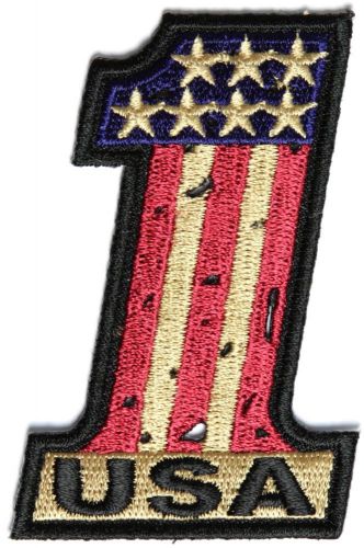 Embroidered motorcycle patch/ #1 usa vintage flag and stars patch