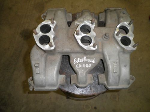 1949-1962 cadillac edelbrock 3 carb manifold &amp; carbs