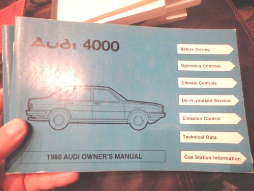 1980 audi 4000 owners manual near mint condition