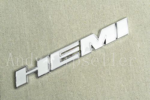 1pcs white car hemi alloy metal auto trunk lid sticker badge emblem decoration