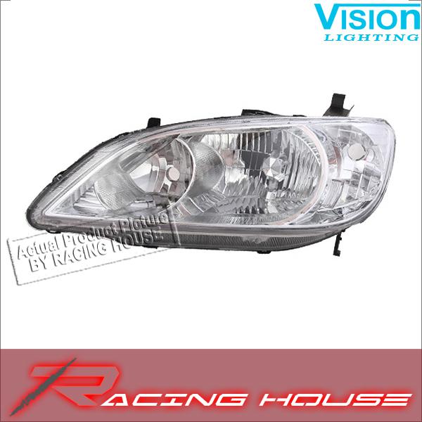 L/h headlight driver side lamp kit unit replacement 2004-2005 honda civic