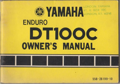 1975 yamaha motorcycle enduro dt100c owner&#039;s manual used