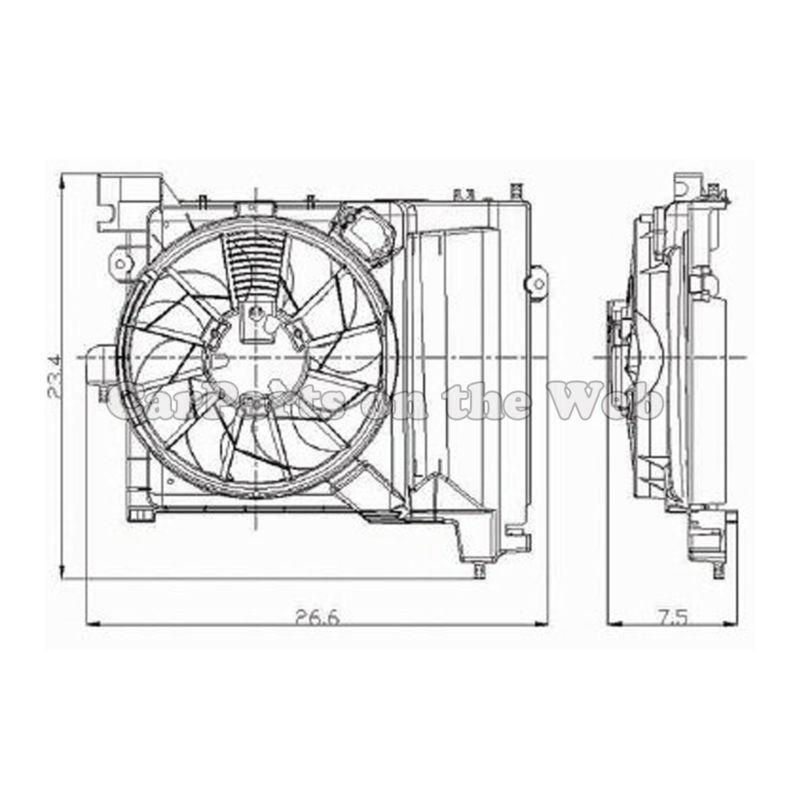 New 2004-2009 chrysler aspen dodge durango condenser cooling fan assembly