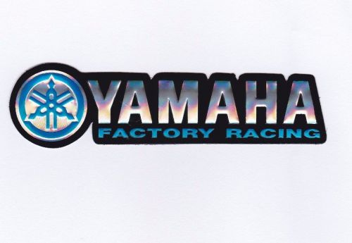 New yamaha 3d blue / chrome set of 2 pieces vinyl stickers decal