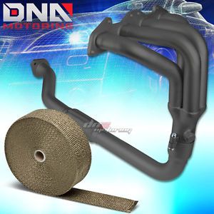 For 2g eclipse/talon/avenger nt black coated exhaust header+titanium heat wrap