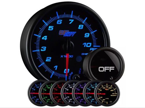 Glowshift tinted 7 color 3 3/4 in dash tachometer gauge