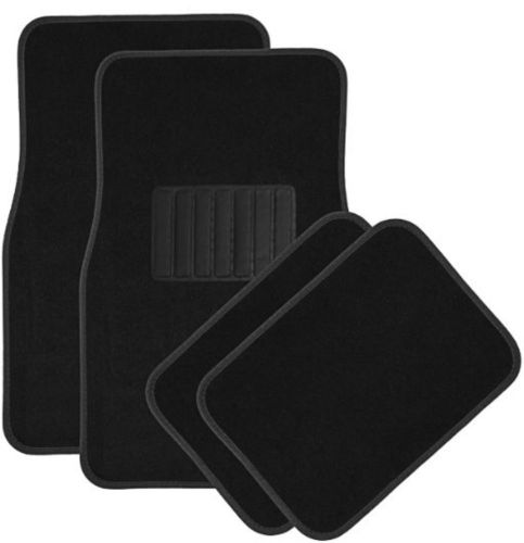 Heavy duty!  (4pcs) car floor mats ** black carpet** semi custom fit w/heel pad