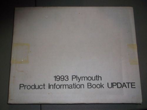 1993 plymouth product information book update dealer album manual original