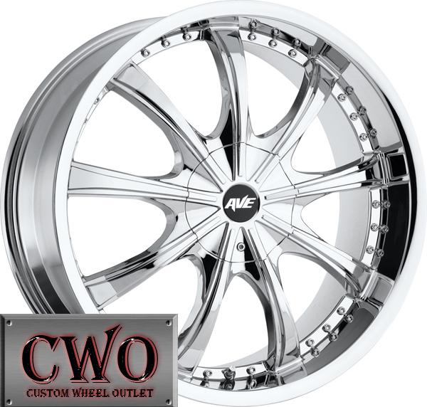 22 chrome avenue a605 wheels rims 6x139.7 6 lug yukon tahoe titam escalade