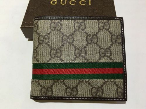 Men black gg gucci1 leather wallet