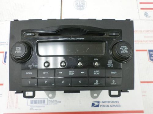 Radio am-fm-6cd honda cr-v 2007 2008 2009 39100-swa-a004 w/o satellite radio oem