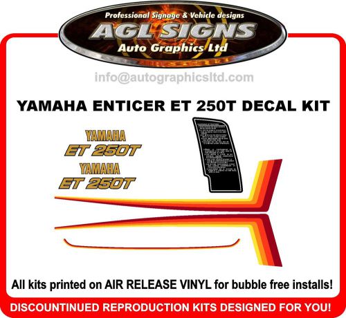 Yamaha enticer et 250t snowmobile decal kit, et250t reproductions graphics