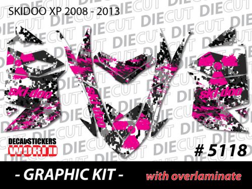 Ski-doo xp mxz snowmobile sled wrap graphics sticker decal kit 2008-2013 5118