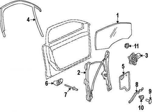 Volkswagen 5c6837461l genuine oem window regulator