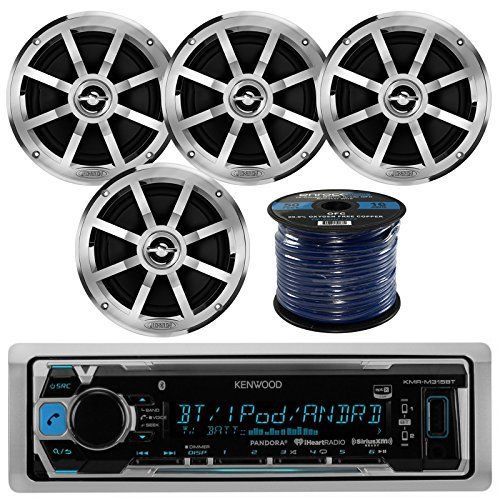 Kenwood kmrm315bt bluetooth marine receiver, 4x jensen 6.5&#034; speaker, 50ft wire