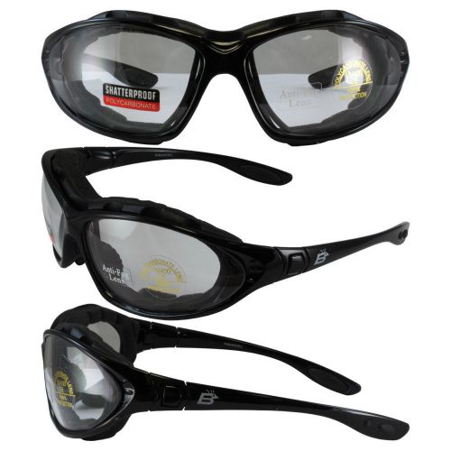 Birdz eyewear thrasher motorcycle glasses convert to goggles clear lenses new