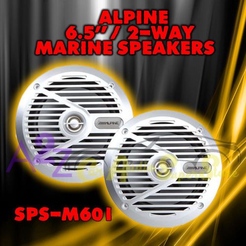 Alpine sps-m601 6.5&#034; 220w marine boat full range 2 way stereo speaker kit boat