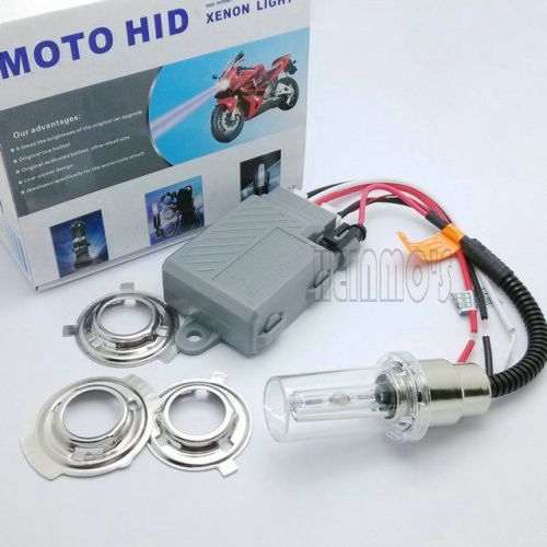 Motorcycle hid headlight bi-xenon ac slim ballast kit h4 h6 6000k 35w hi/lo bulb