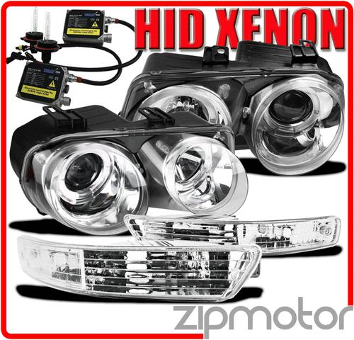 1998-2001 acura integra halo jdm projector head light+bumper+6000k hid 1995 1996