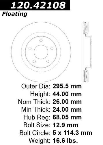 Centric 120.42108 front brake rotor/disc-premium rotor-preferred