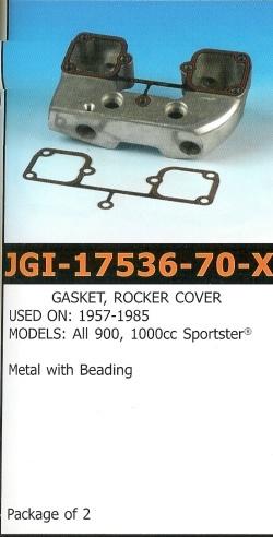 James beaded metal 1957-1985 sportster rocker gaskets - close out