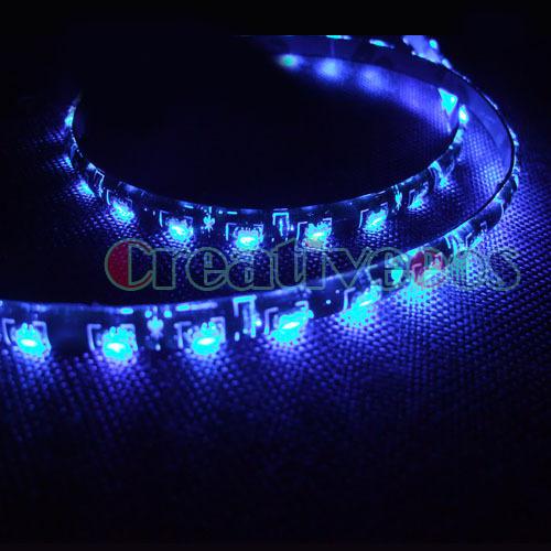 2x 30cm 12" auto 12v 30smd side-emitting glow flexible led strip light blue