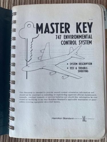 Nice! master key 747 environmental control system hand book, hamilton standard