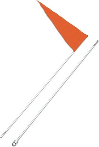 Safety vehicle flag with fiberglass pole white 6&#039; 2-piece