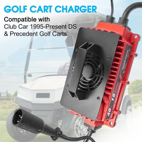 Autobaba 48 volts 15 amp golf cart battery smart charger round 3-pin style plug