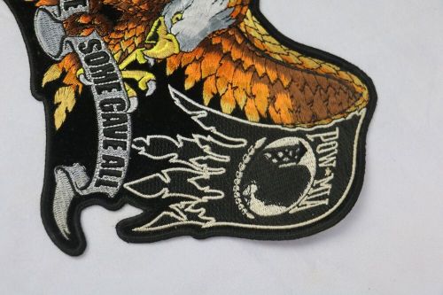 Pow mia eagle patch all gave some us flag large motorcycle jacket biker 11 inch