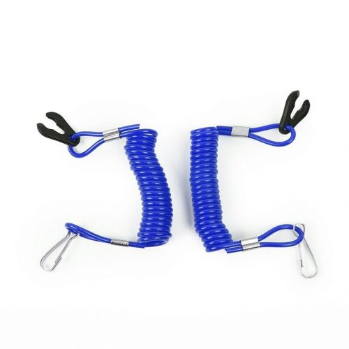 2x blue outboard stop kill keys floating safety lanyard rope for jet ski wave