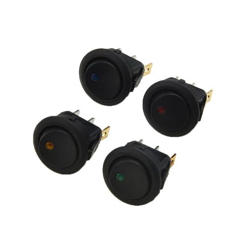 4 x waterproof on/off car 12 v round rocker dot boat led light toggle switch