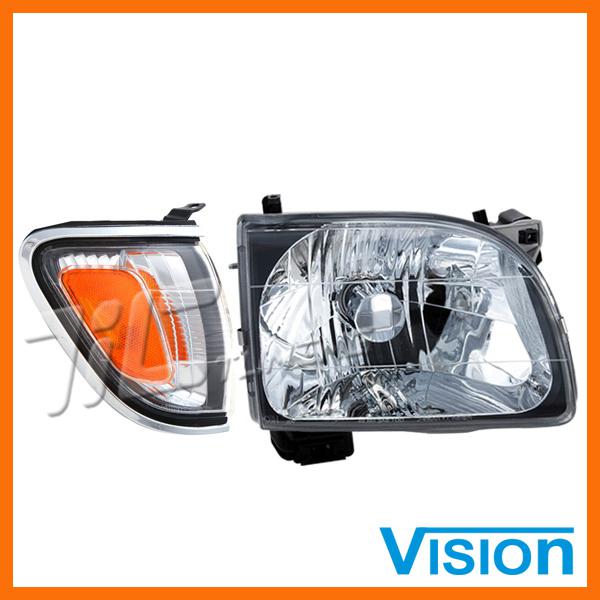 01-04 toyota tacoma dlx passenger rh head light+bright bezel corner lamp new 02