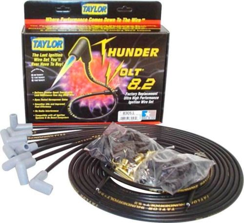 Black taylor thunder volt 8.2mm universal fit 8 cylinder ignition wire set with